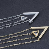 NIBA Gold Double V Shape Necklace Geometric Cubic Zirconia Pendant