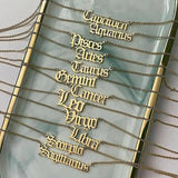 Zodiac Pendant Necklace Stainless Steel Unisex 12 Star Signs Men Women Gift