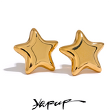 Stainless Steel Star Small Stud Earrings 18K Plated Rust Proof Jewelry Gift
