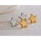 Stainless Steel Star Small Stud Earrings 18K Plated Rust Proof Jewelry Gift
