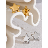 Stainless Steel Star Small Stud Earrings 18K Plated Rust Proof Jewelry Gift