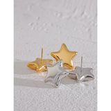 Stainless Steel Star Small Stud Earrings 18K Plated Rust Proof Jewelry Gift