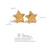 Stainless Steel Star Small Stud Earrings 18K Plated Rust Proof Jewelry Gift