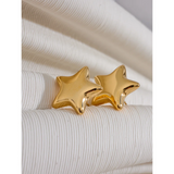 Stainless Steel Star Small Stud Earrings 18K Plated Rust Proof Jewelry Gift