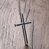 Classic Jesus Cross Necklace Pendant Stainless Steel Prayer Crucifix