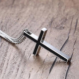 Classic Jesus Cross Necklace Pendant Stainless Steel Prayer Crucifix