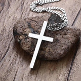 Classic Jesus Cross Necklace Pendant Stainless Steel Prayer Crucifix