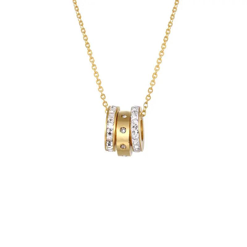 Zircon Circle Pendant Necklace High Stainless Steel Love Necklace Birthday Gift