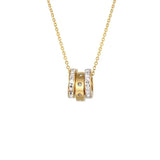 Zircon Circle Pendant Necklace High Stainless Steel Love Necklace Birthday Gift
