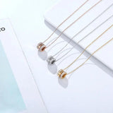 Zircon Circle Pendant Necklace High Stainless Steel Love Necklace Birthday Gift