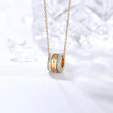 Zircon Circle Pendant Necklace High Stainless Steel Love Necklace Birthday Gift