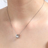 Zircon Circle Pendant Necklace High Stainless Steel Love Necklace Birthday Gift