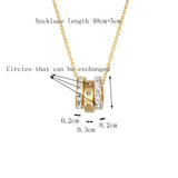 Zircon Circle Pendant Necklace High Stainless Steel Love Necklace Birthday Gift