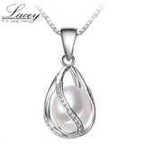 Freshwater Pearl Pendant 925 Silver Necklace
