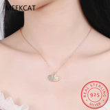 925 Silver Pearl Shell CZ Pendant Necklace For Women