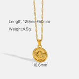 Angel Pendant Necklace 18K Plated Stainless Steel Water-wave Chain
