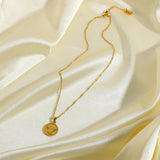 Angel Pendant Necklace 18K Plated Stainless Steel Water-wave Chain