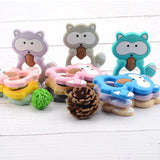 Raccoon Silicone Teether Soft DIY Baby Teething Toy Necklace Accessories