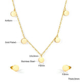 Stainless Steel Star Moon Necklace Earring Set