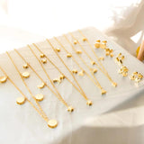 Stainless Steel Star Moon Necklace Earring Set