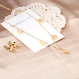 Stainless Steel Star Moon Necklace Earring Set