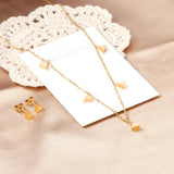 Stainless Steel Star Moon Necklace Earring Set