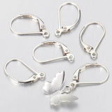 4pcs 925 Sterling Silver Ear Hook Earrings Rings Base for DIY Jewelry Making