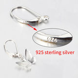 4pcs 925 Sterling Silver Ear Hook Earrings Rings Base for DIY Jewelry Making