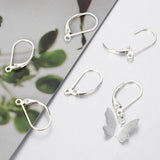 4pcs 925 Sterling Silver Ear Hook Earrings Rings Base for DIY Jewelry Making