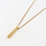 TUNGSTEN Pendant Necklace for Men Long Bar Twisted Chain Silver Stainless Steel