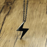 Vintage Stainless Steel Lightning Pendant Necklace for Men