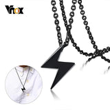 Vintage Stainless Steel Lightning Pendant Necklace for Men