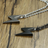 Vintage Stainless Steel Lightning Pendant Necklace for Men