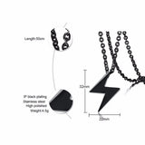Vintage Stainless Steel Lightning Pendant Necklace for Men