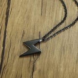 Vintage Stainless Steel Lightning Pendant Necklace for Men