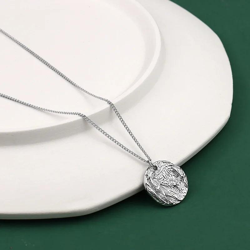 Silver Irregular Portrait Coin Necklace Punk Necklaces Fine Jewelry