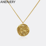 Silver Irregular Portrait Coin Necklace Punk Necklaces Fine Jewelry