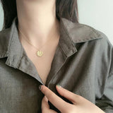 Silver Irregular Portrait Coin Necklace Punk Necklaces Fine Jewelry