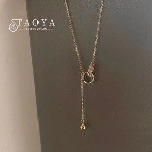 Circle Buckle Pendant Necklace European and American Jewelry