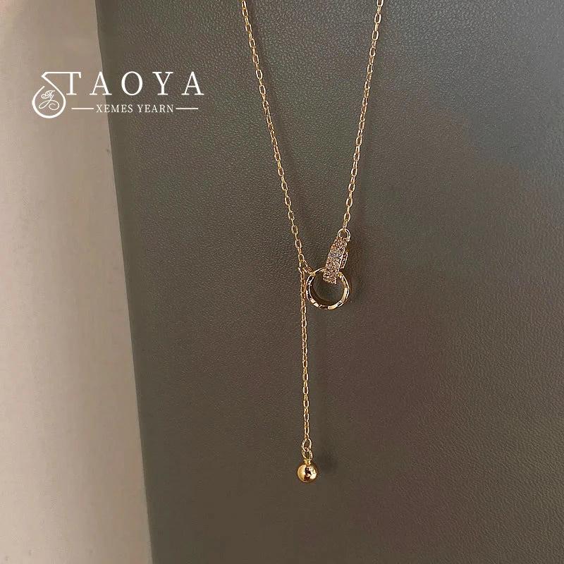 Circle Buckle Pendant Necklace European and American Jewelry