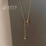 Circle Buckle Pendant Necklace European and American Jewelry
