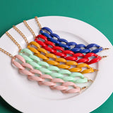 FishSheep Chunky Chain Choker Necklace Acrylic Vintage Resin Long Neck