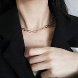 Silver Chunky Chain Necklace for Women Party Jewelry