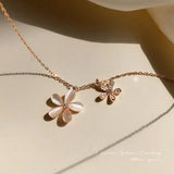 Daisy Opal Flower Pendant Necklace for Women