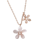 Daisy Opal Flower Pendant Necklace for Women