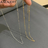 Silver Beads Chain Necklace For Women Men
