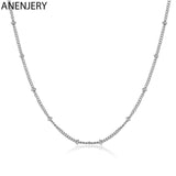 Silver Beads Chain Necklace For Women Men