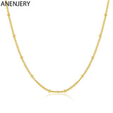 Silver Beads Chain Necklace For Women Men