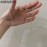 Silver Beads Chain Necklace For Women Men