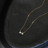 Zircon Bow Necklace Sweet Heart Clavicle Chain